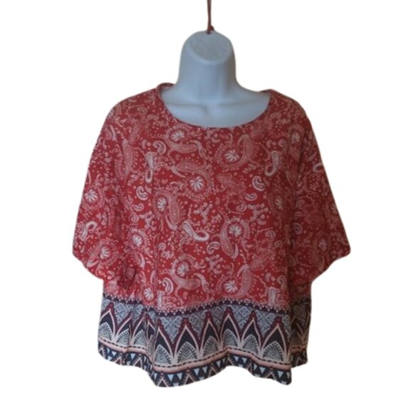 Orange Paisley Print Two-Piece Set Size XXL NEW NWOT Fits XL - Picture 2 of 5